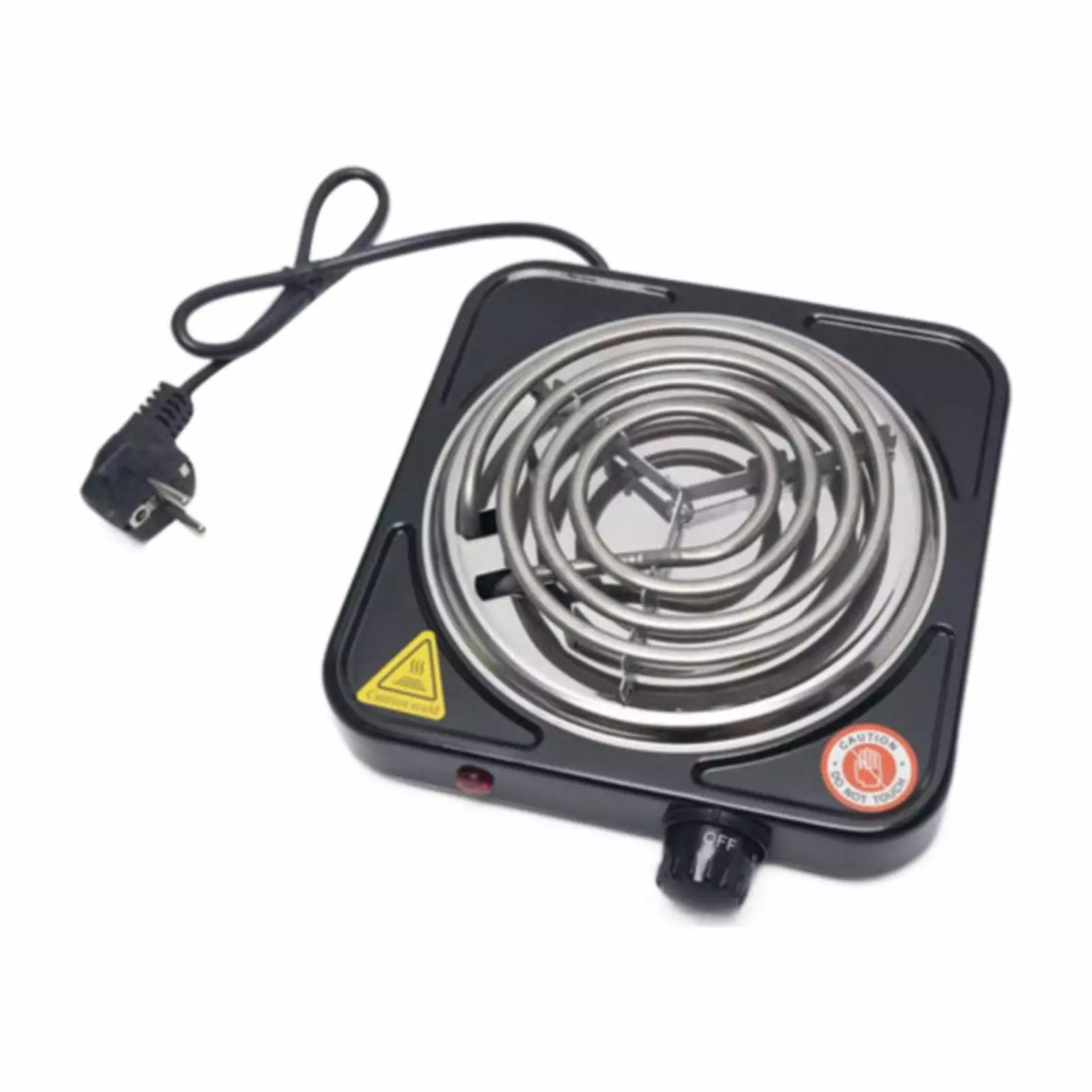 Electric Single Burner Cooktop Space-saving Adjustable Temperature Hot Plate 1000W Stainless Steel