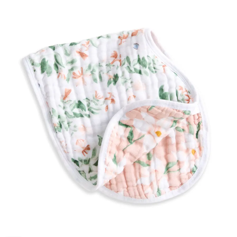 Cotton Muslin Burpy Bib - Butterfly Garden