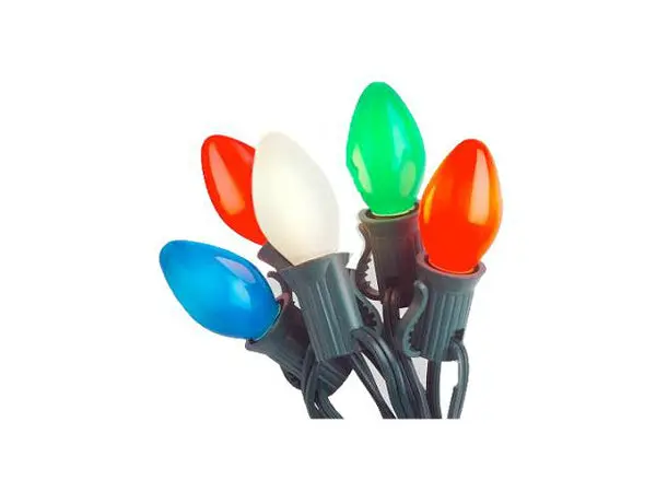 Holiday Wonderland 2524-88 Multi-Color Christmas C7 Ceramic 25-Light Set 25 Feet