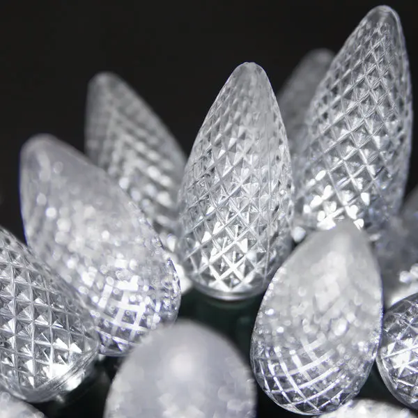 Holiday Wonderland Christmas C9 Faceted LED 25-Light Set Cool White