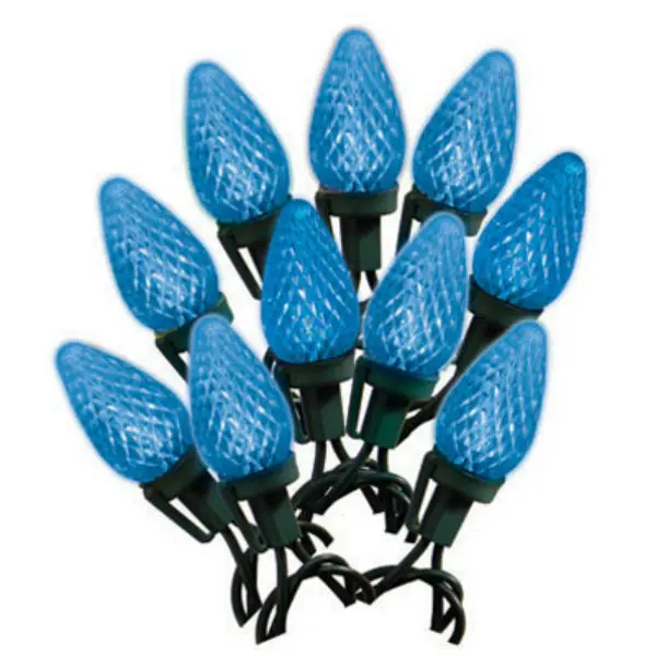 Holiday Wonderland Christmas C9 Faceted LED 25-Light Set Blue 17 Feet