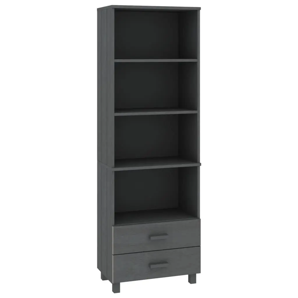 Highboard HAMAR Dark Gray 23.6x13.8x70.9 Inches Solid Wood Pine Storage Cabinet