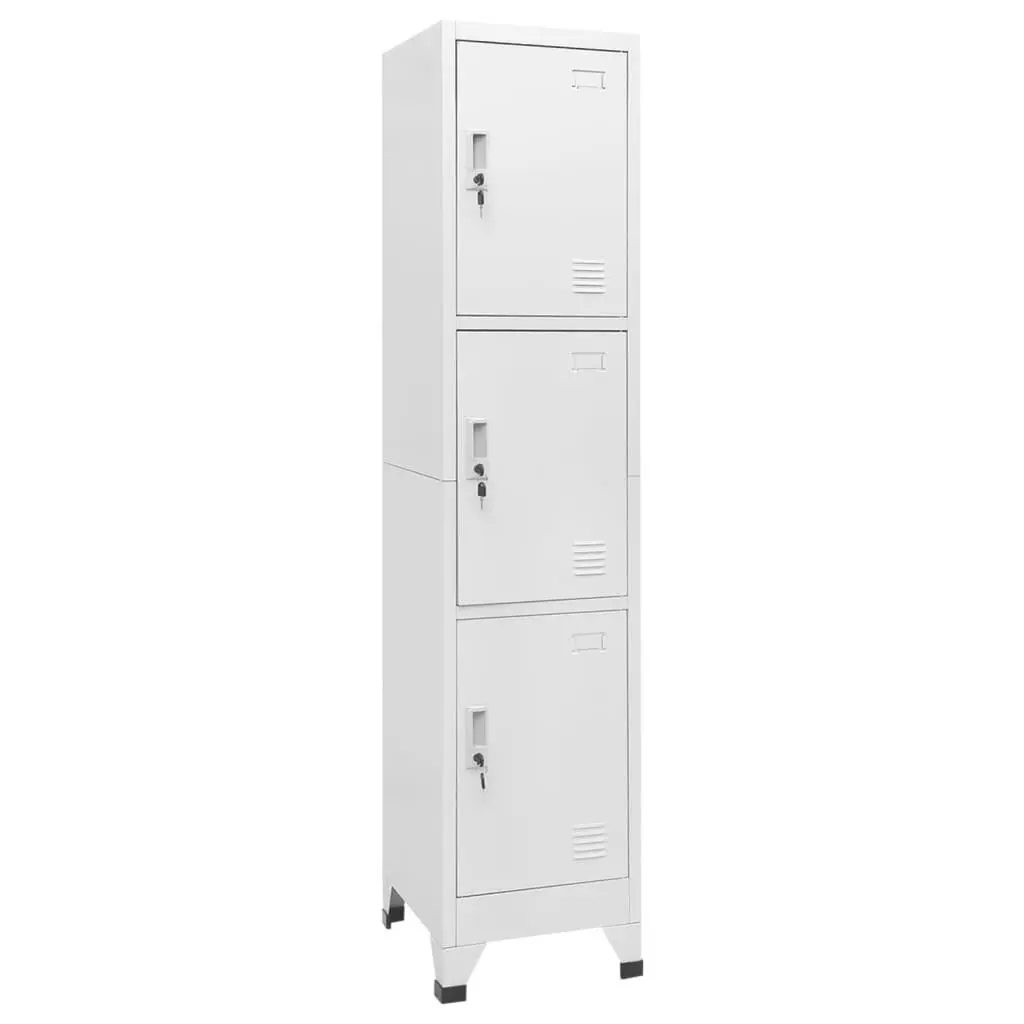 Locker Cabinet 3 Compartments 15x17.7x70.9 Inches Storage Organizer