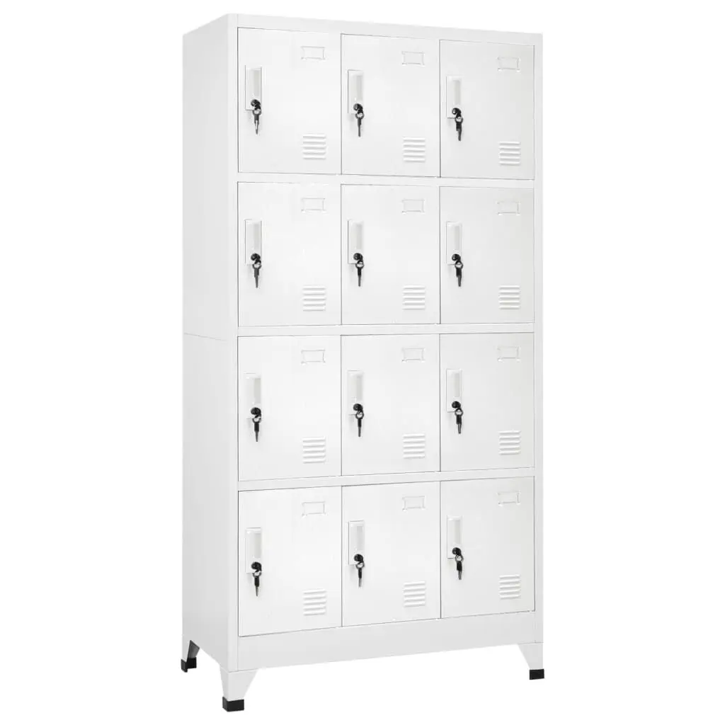 Locker Cabinet 12 Compartments 35.4x17.7x70.9 Inch Storage Unit