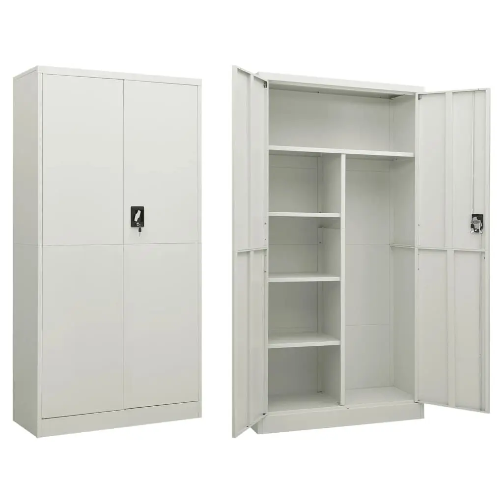 Locker Cabinet Light Gray 35.4x15.7x70.9 Steel Storage Locker
