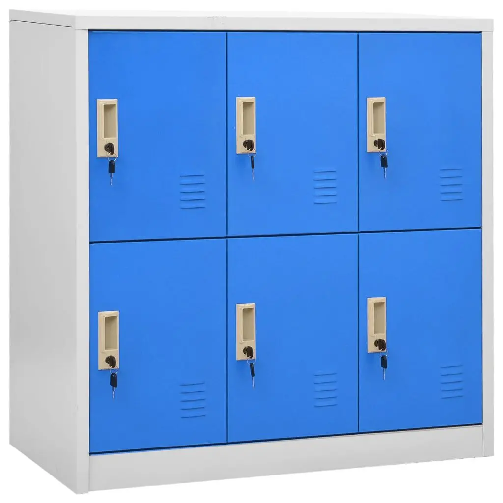 Locker Cabinet Light Gray and Blue 35.4x17.7 Inches Steel Home or Office