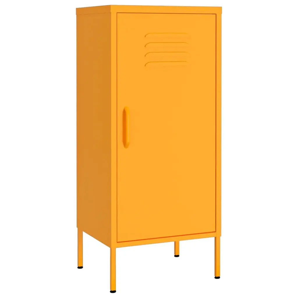 Storage Cabinet Mustard Yellow 16.7x13.8x40 Inches Steel Kitchen Organizer