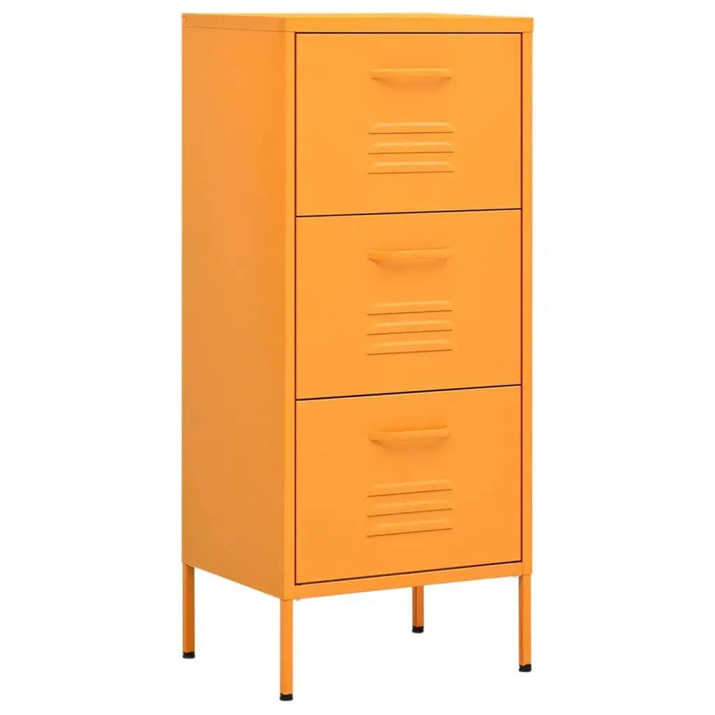 Storage Cabinet Mustard Yellow 16.7x13.8x40 Inches Steel