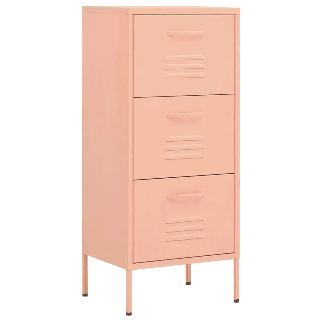 Pink Steel Storage Cabinet 16.7x13.8x40 Inches Home Office