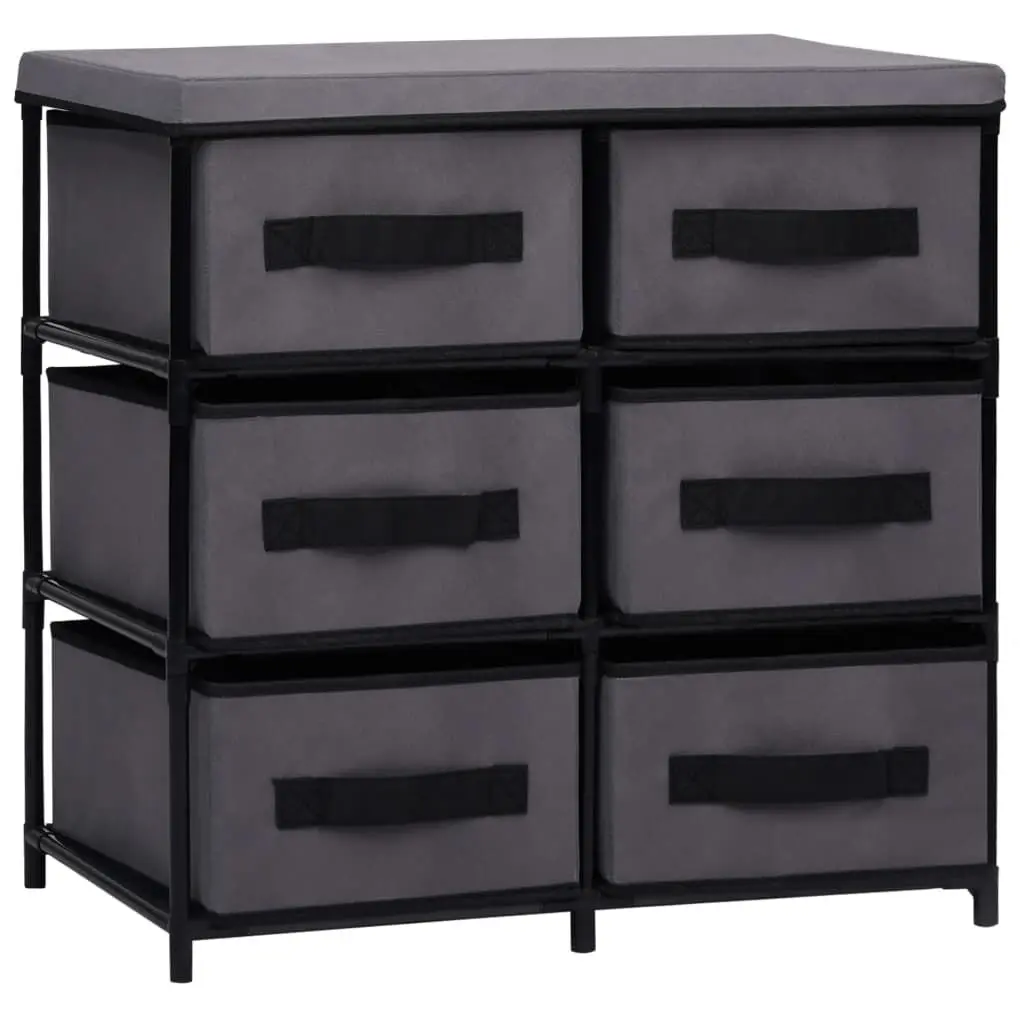 Storage Cabinet 6 Drawers 21.7x11.4x21.7 Gray Steel Home Organization