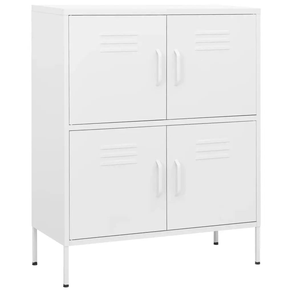 White Steel Storage Cabinet 31.5x13.8x40 Inches Utility Organizer
