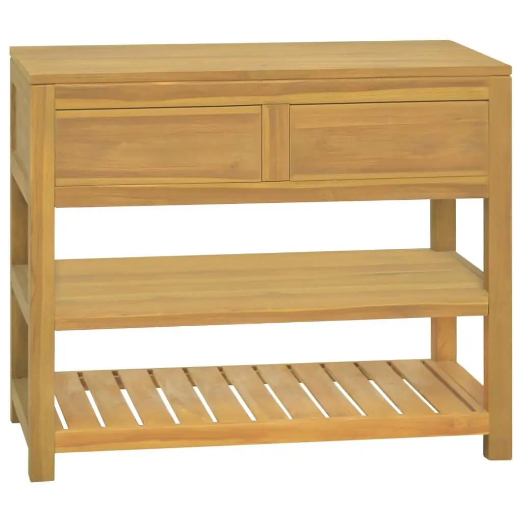 Bathroom Cabinet 35.4x17.7x29.5 Inches Solid Wood Teak Storage