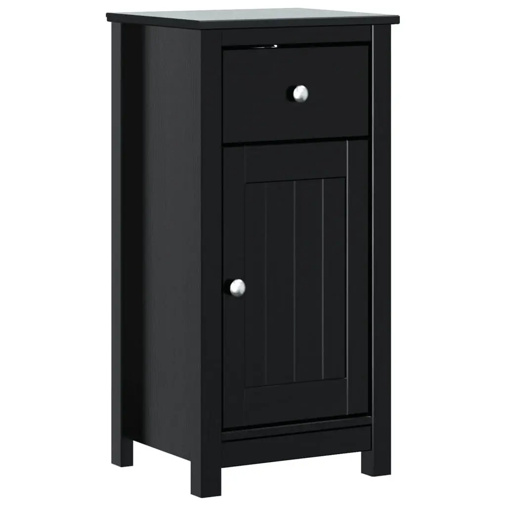 Bathroom Cabinet BERG Black 15.7x13.4x31.5 Inches Solid Wood Pine