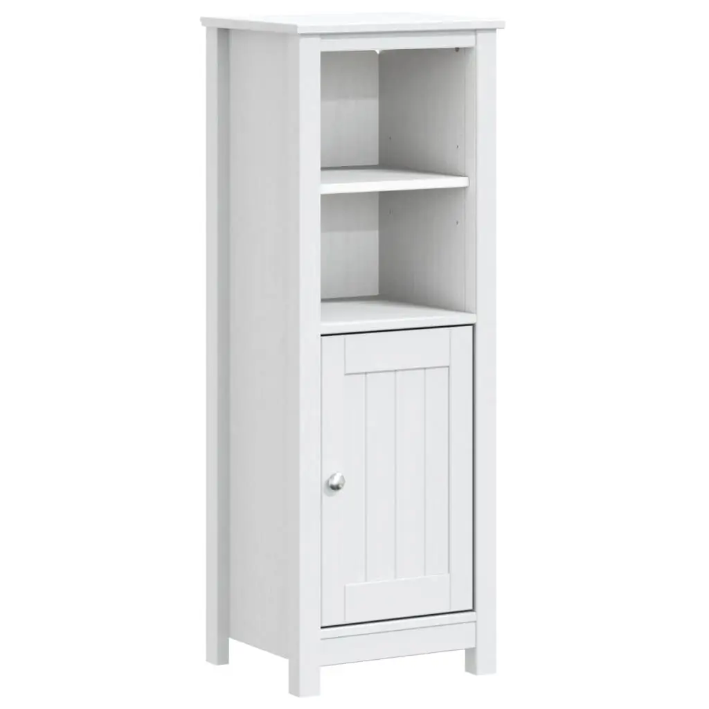 Bathroom Cabinet BERG White 15.7x13.4x43.3 Inches Solid Wood Pine