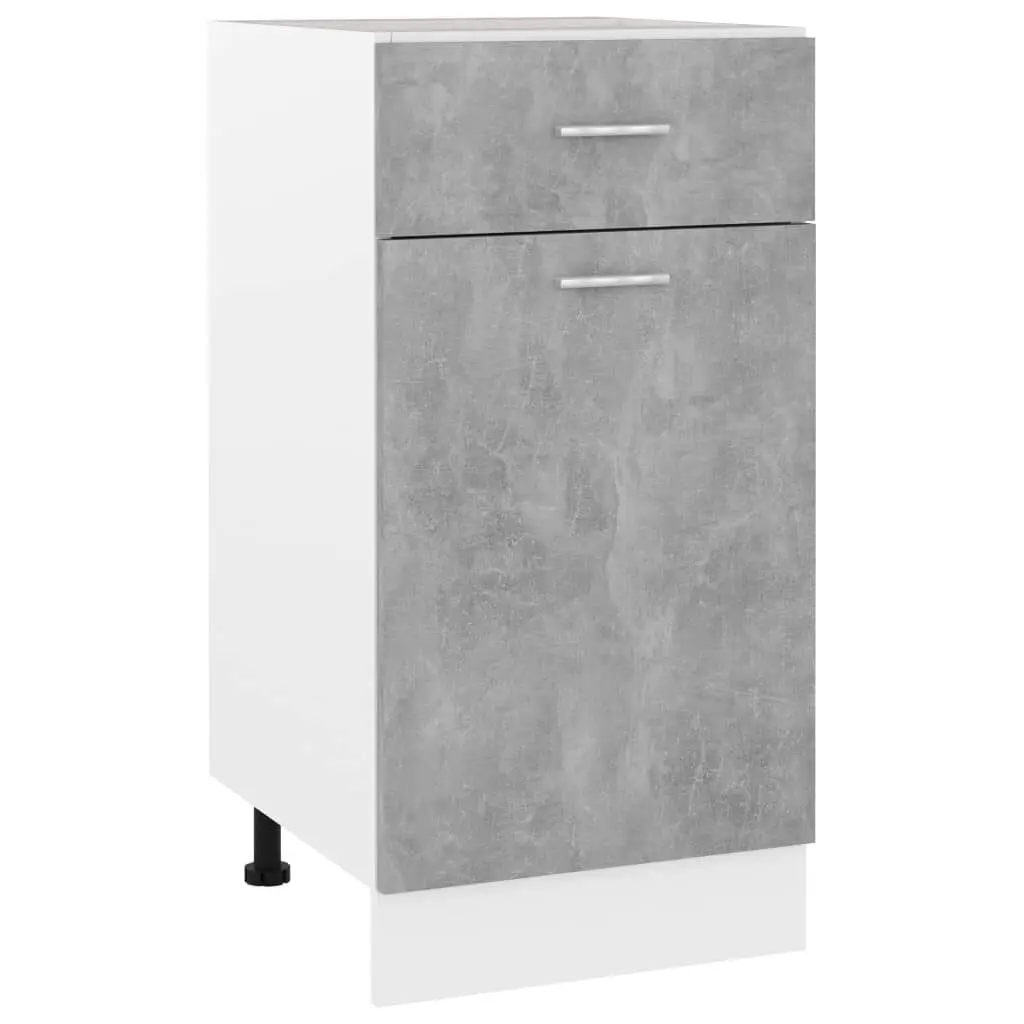 Drawer Bottom Cabinet Concrete Gray 15.7x18.1x32.1 Inches Engineered Wood Storage