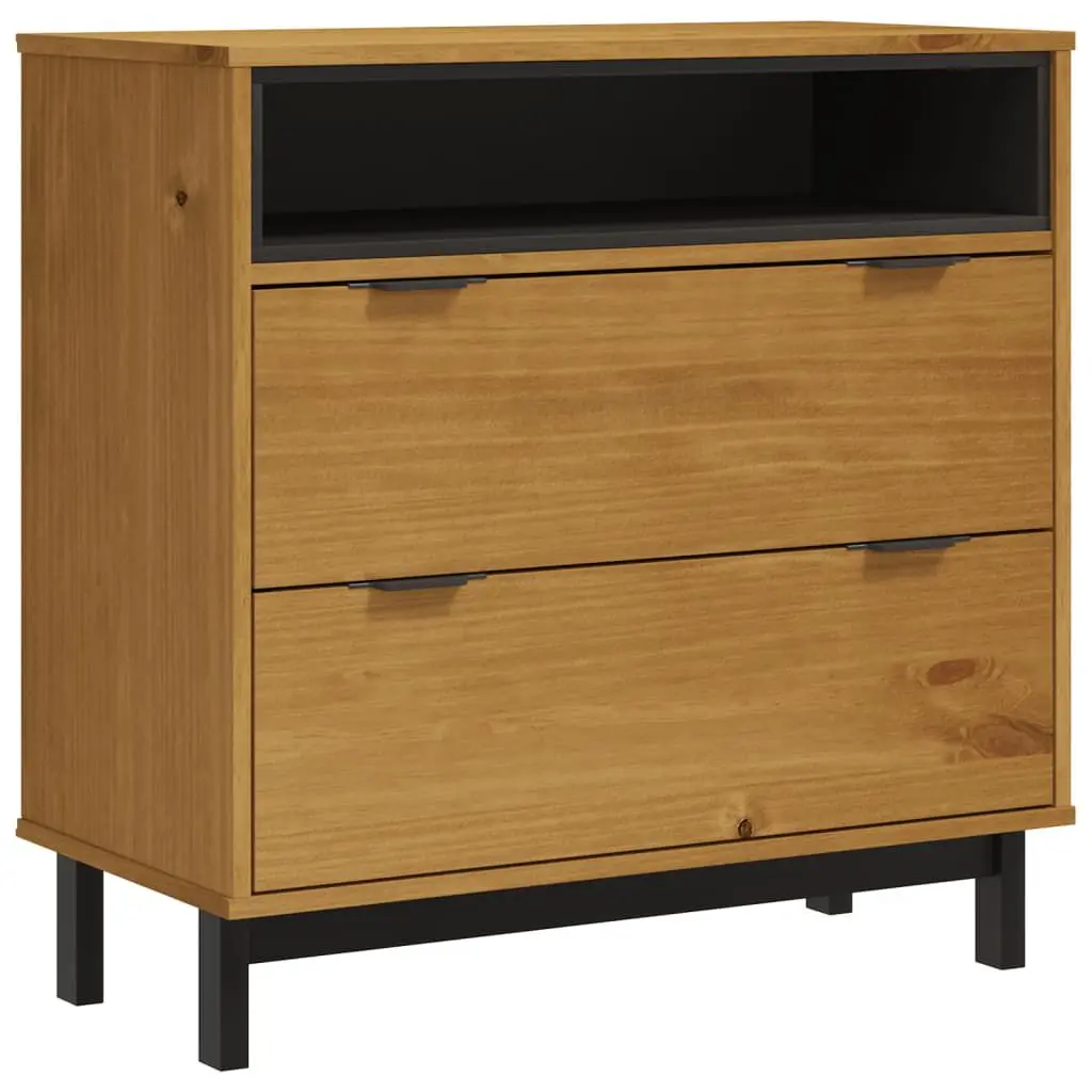 Drawer Cabinet FLAM 31.5x15.7x31.5 Inches Solid Wood Pine Storage