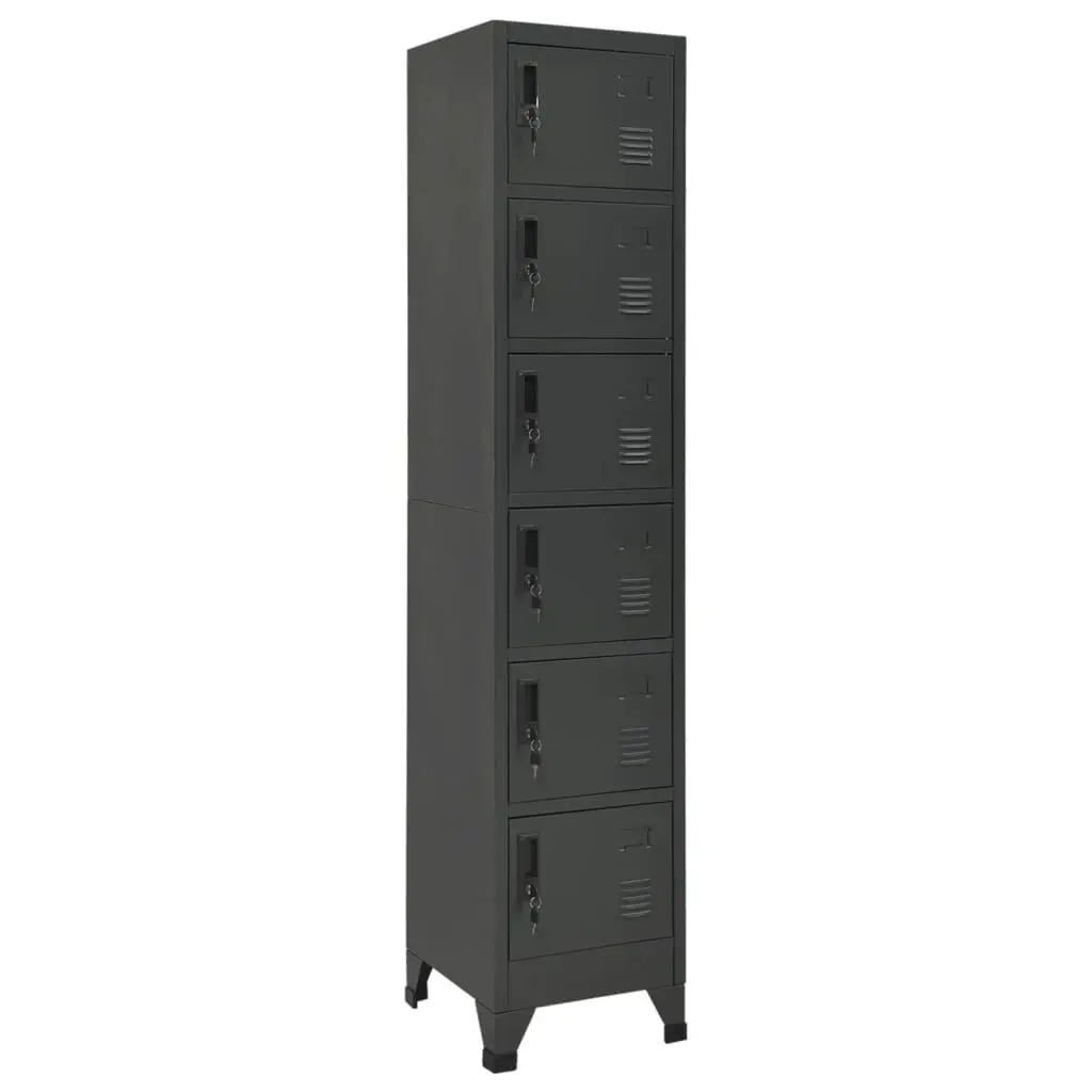 Locker Cabinet Anthracite 15x15.7x70.9 Inches Steel Storage Solution