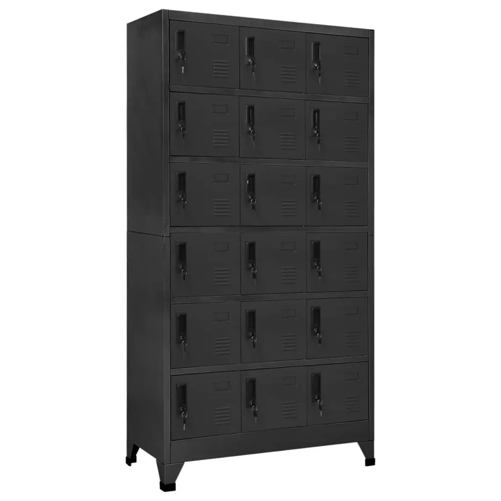 Locker Cabinet Anthracite 35.4x15.7x70.9 Inches Steel - Industrial Storage Solution