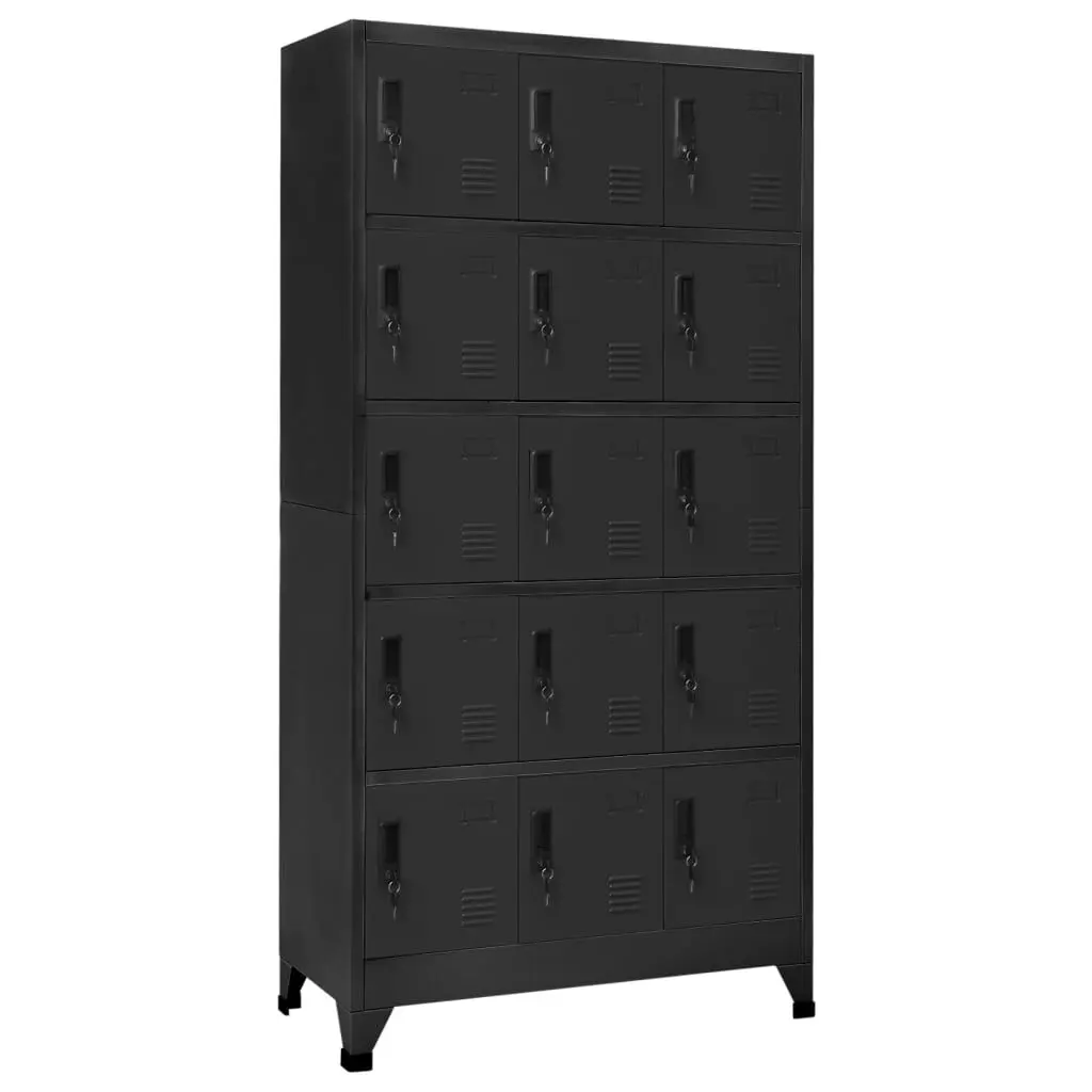 Locker Cabinet Anthracite 35.4x15.7x70.9 Inches Steel - Heavy-Duty Storage Cabinet