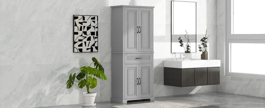 Bathroom Storage Cabinet Doors And Drawer Multiple Storage Space rnb