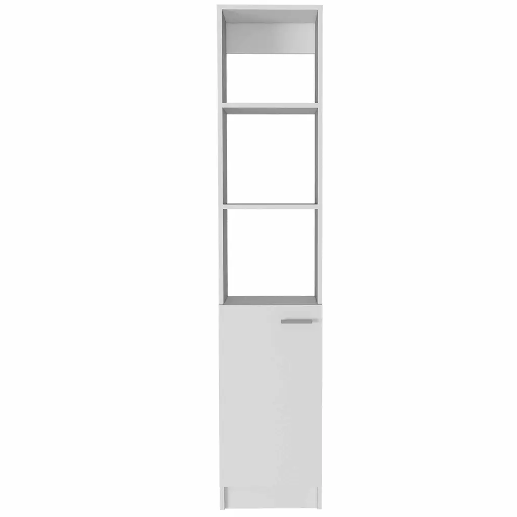 Kansas Linen Cabinet Three Shelves One Cabinet Beige Finish 60 Inch rta mubles colombia