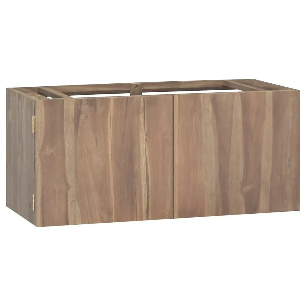 Wall-mounted Bathroom Cabinet 35.4x15.4x15.7 Inches Solid Wood Teak