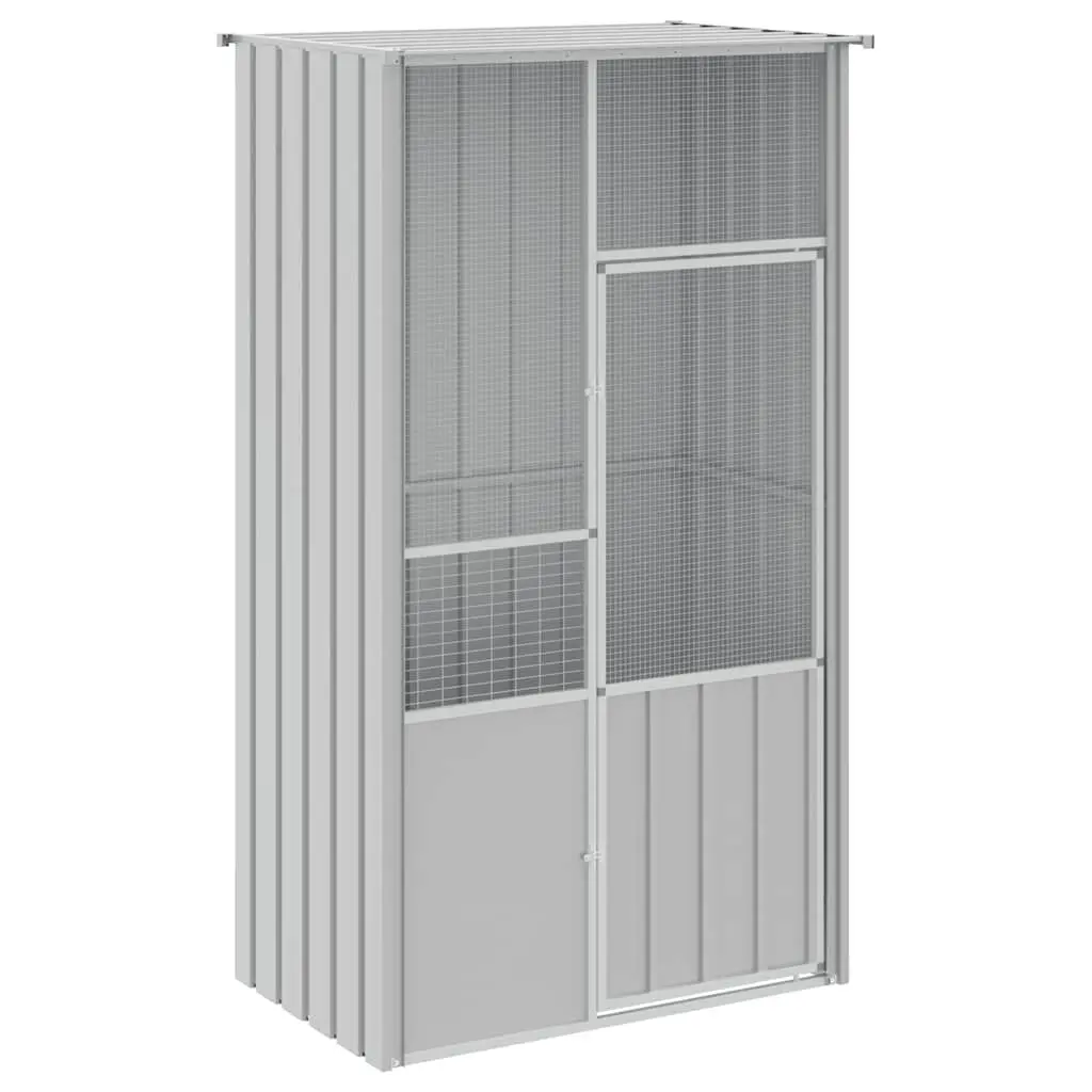 Bird Cage Gray 45.3x30.7x78.7 Inches Galvanized Steel Aviary