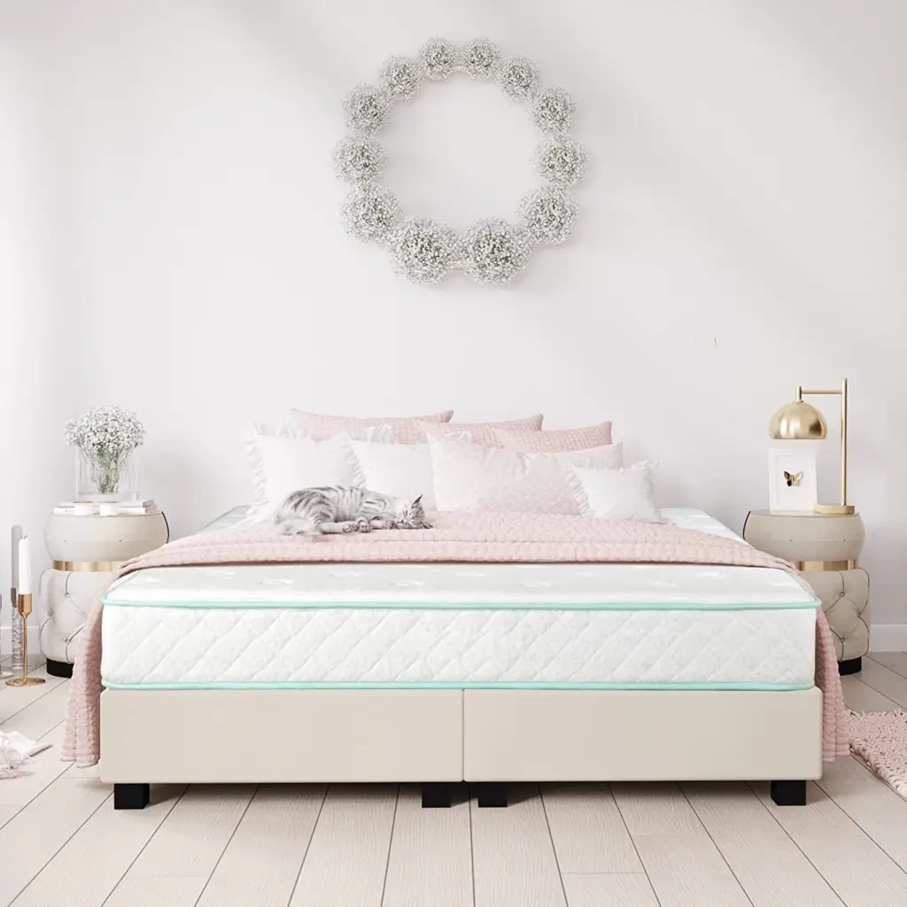 California King Dimensions 9 Inch Excellence Medium Tight Top Hybrid Aloe Vera Mattress brn sleep products