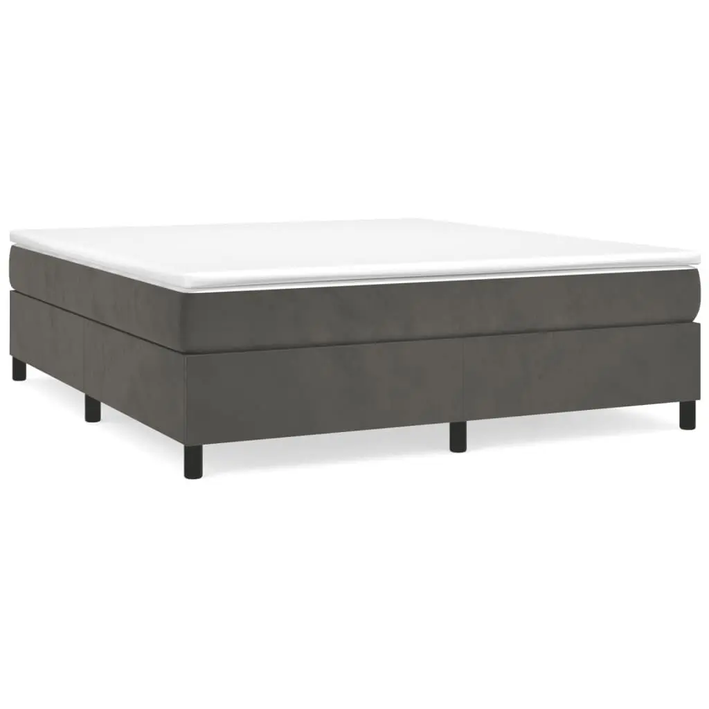 Bed Frame without Mattress Dark Gray California King Velvet Upholstered Platform
