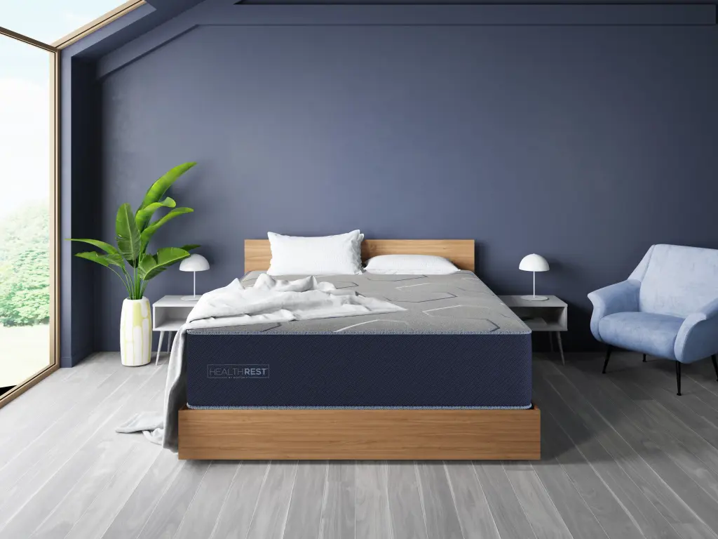 Wellnessrest Restonic Polarbreeze Lux Firm Mattress California King Navy Blue Bedding restonic mattress