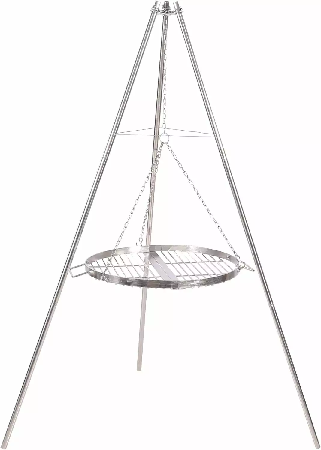 Lineslife Campfire Tripod Cooking Folding Stainless Steel Camping Grill Round Grill Grate Information