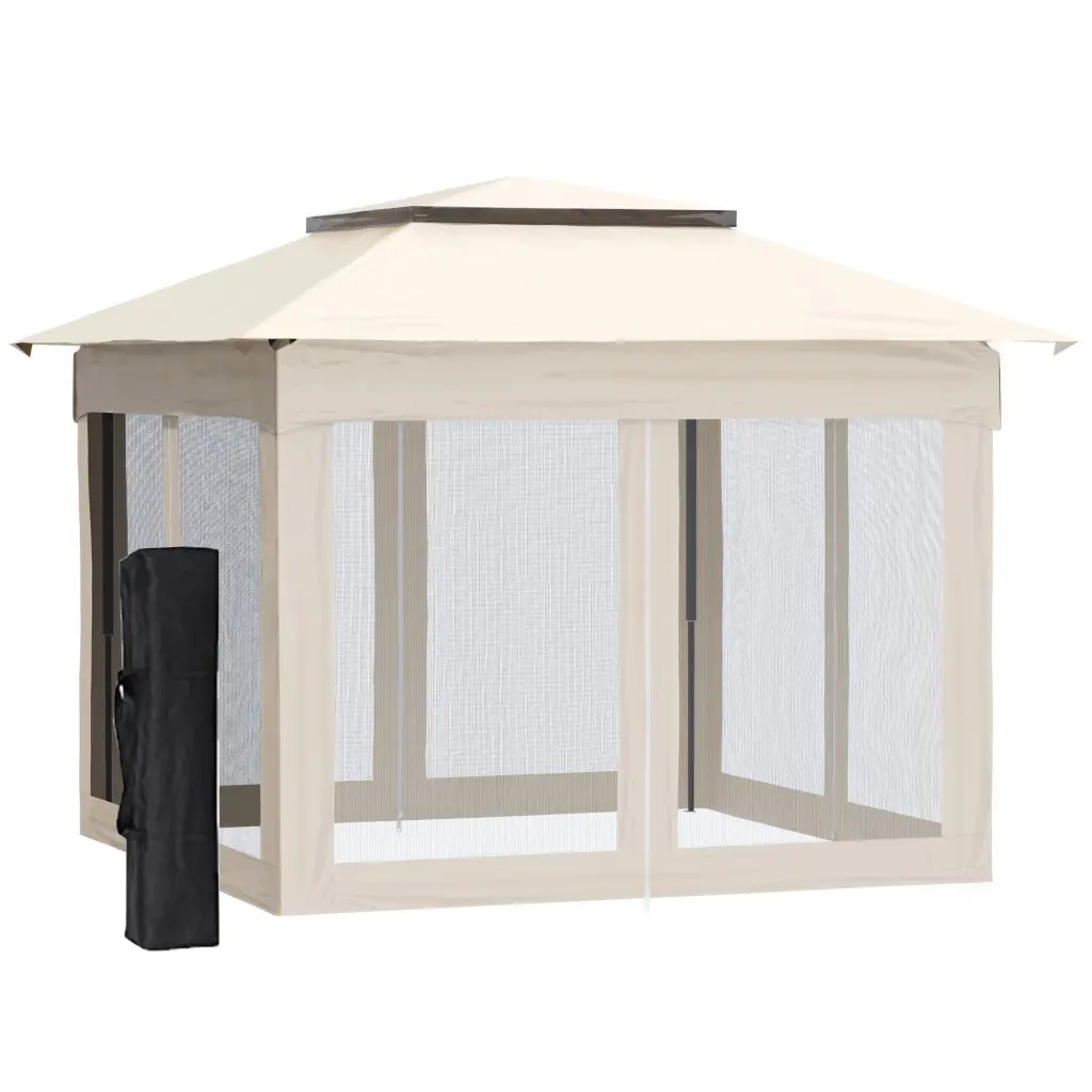 11' X 11' Pop Up Canopy Outdoor Patio Gazebo Shelter Removable Zippered Sidewalls aosom business