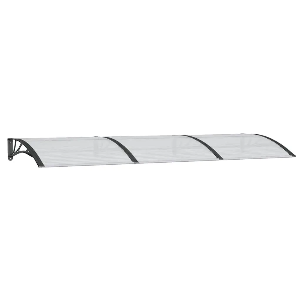 Door Canopy Black 118.1x39.4 Inches Polycarbonate Outdoor Shelter