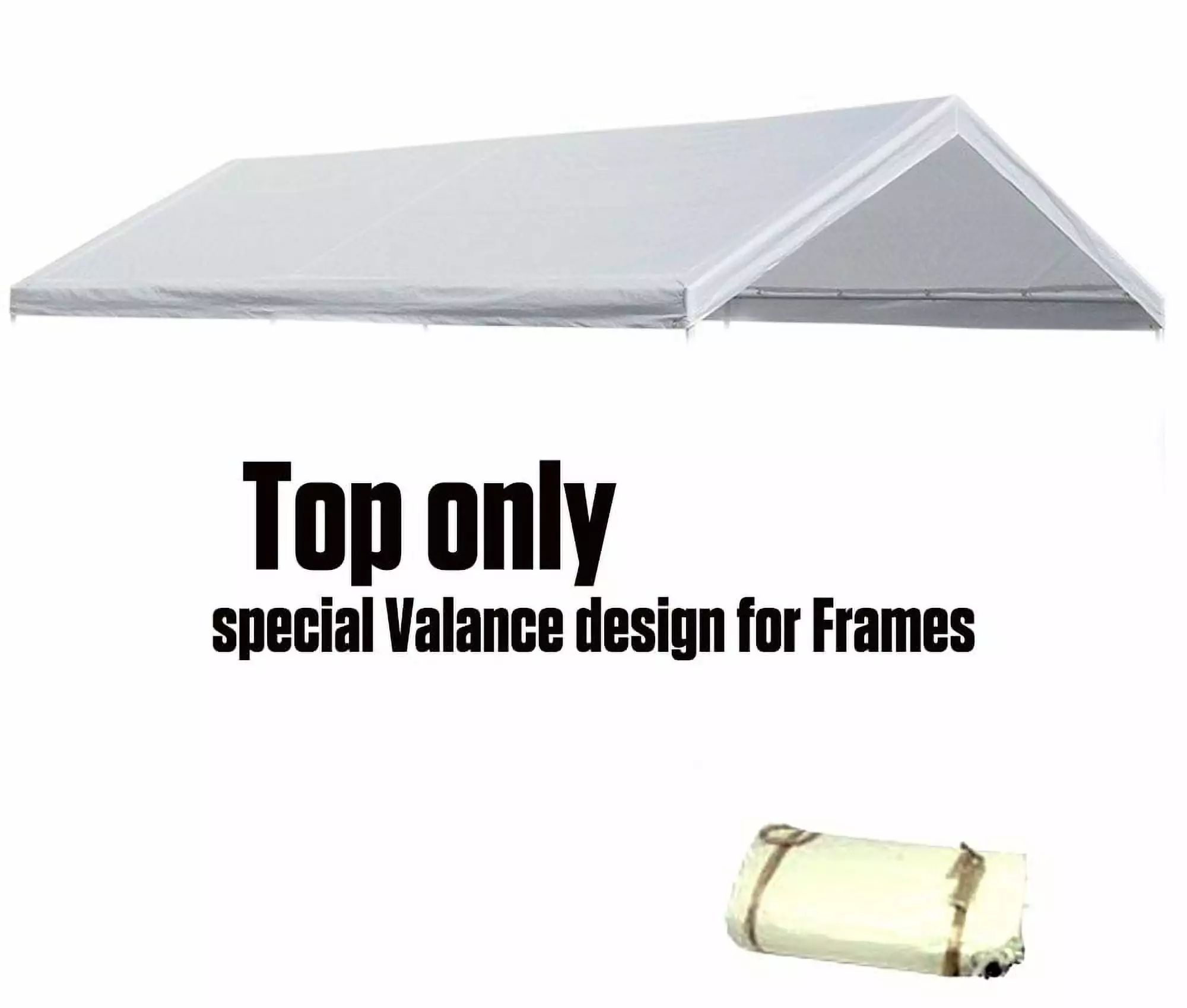 Valanced 20x20 ft White Canopy Replacement Cover Top Roof Tarp Car Motorcycle Boat Day Star Shades