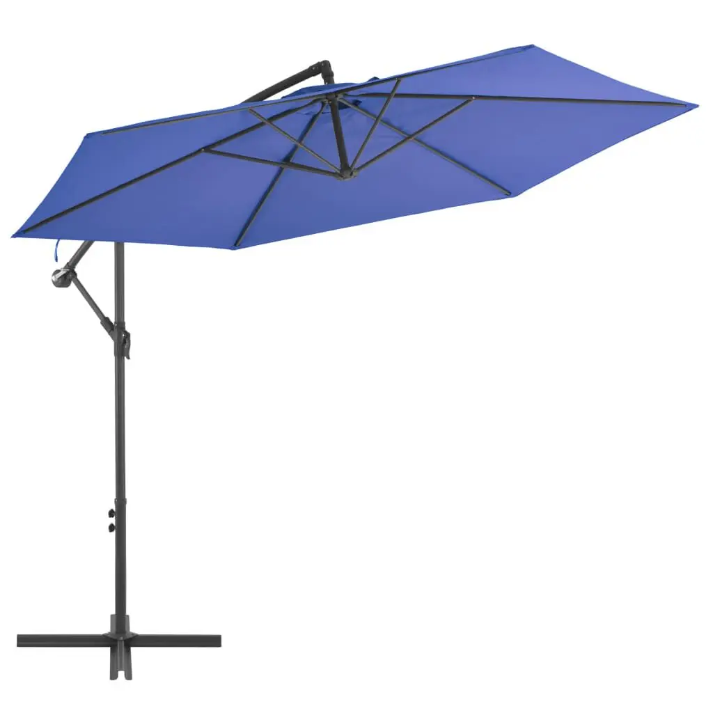 Cantilever Garden Parasol Aluminum Pole 118.1 Inches Blue Outdoor Sun Umbrella