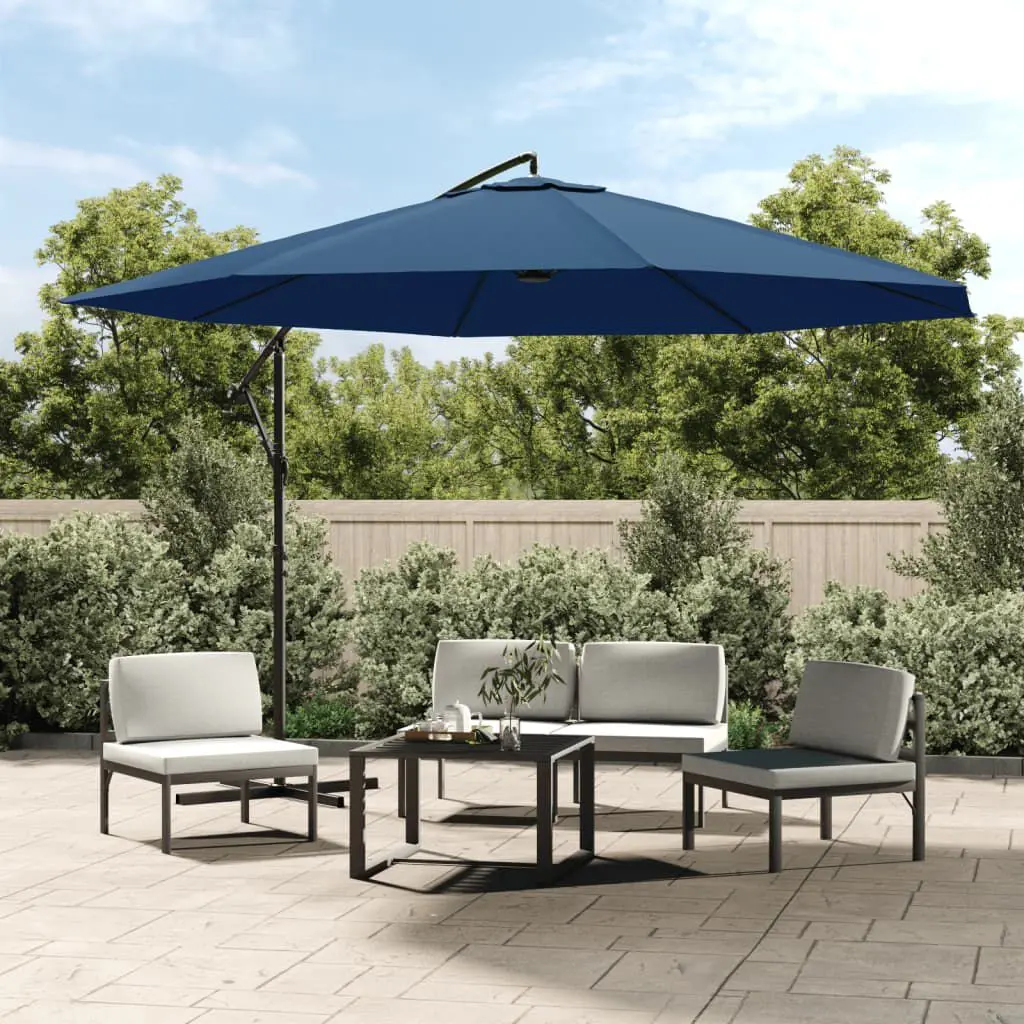 Cantilever Garden Parasol Aluminum Pole 137.8 Inches Blue Outdoor Umbrella