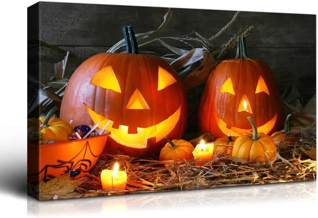 1Pcs Drop Ping Framed Canvas Wall Art Decor Painting Halloween looife art