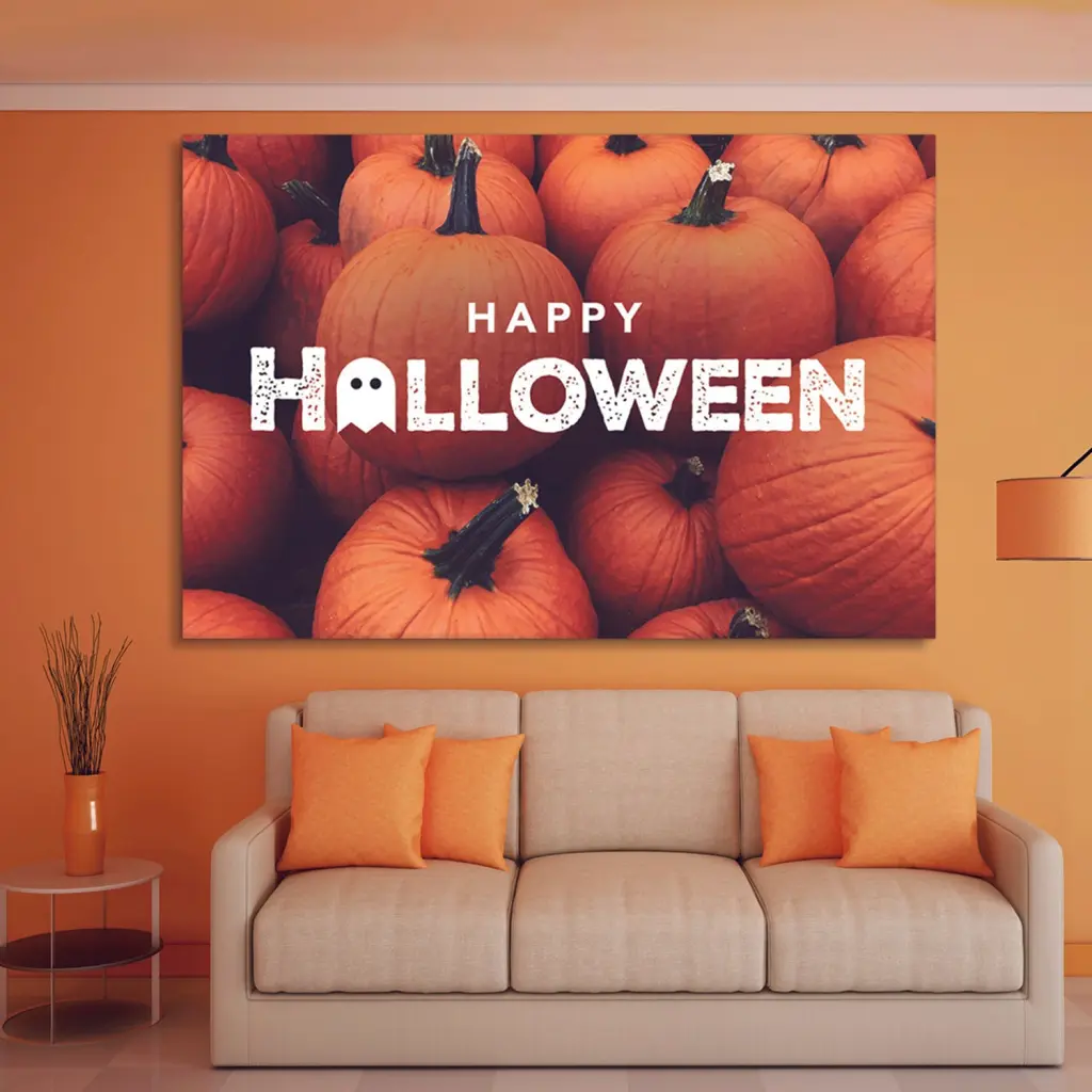 1 Piece Drop Ping Framed Canvas Wall Art Halloween - PU Decor Painting looife art