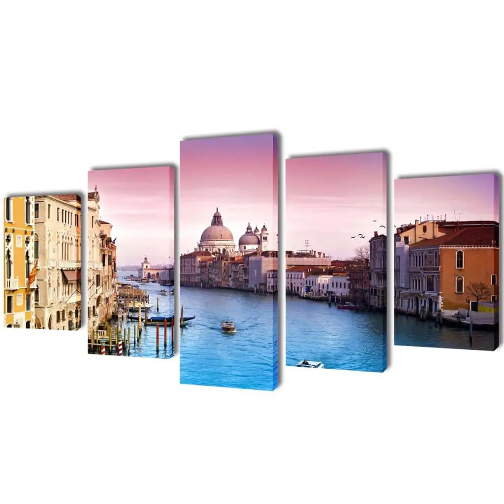 Canvas Wall Print Set Venice 79x39 Inches Modern Home Decor Art