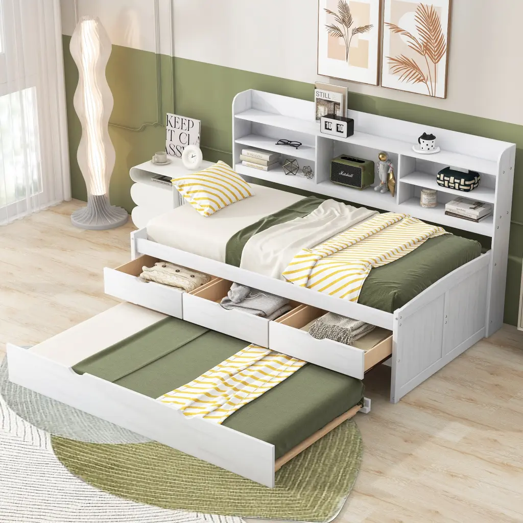 Twin Dimensions Timberen Captain Bed Built Publicationshelves Three Storage Drawers wm store