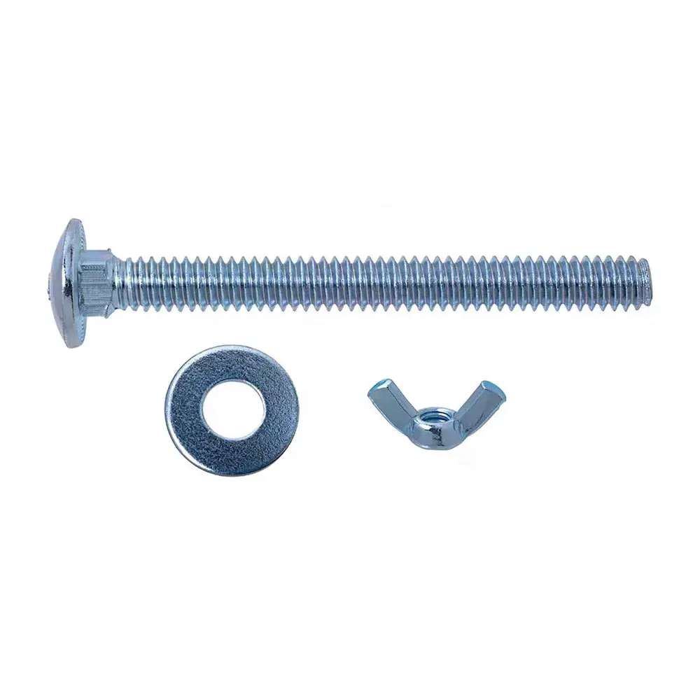 Bolts, Nuts and Washers Carports, 1/4" x 2" (50 Units) (Galvanized Steel)