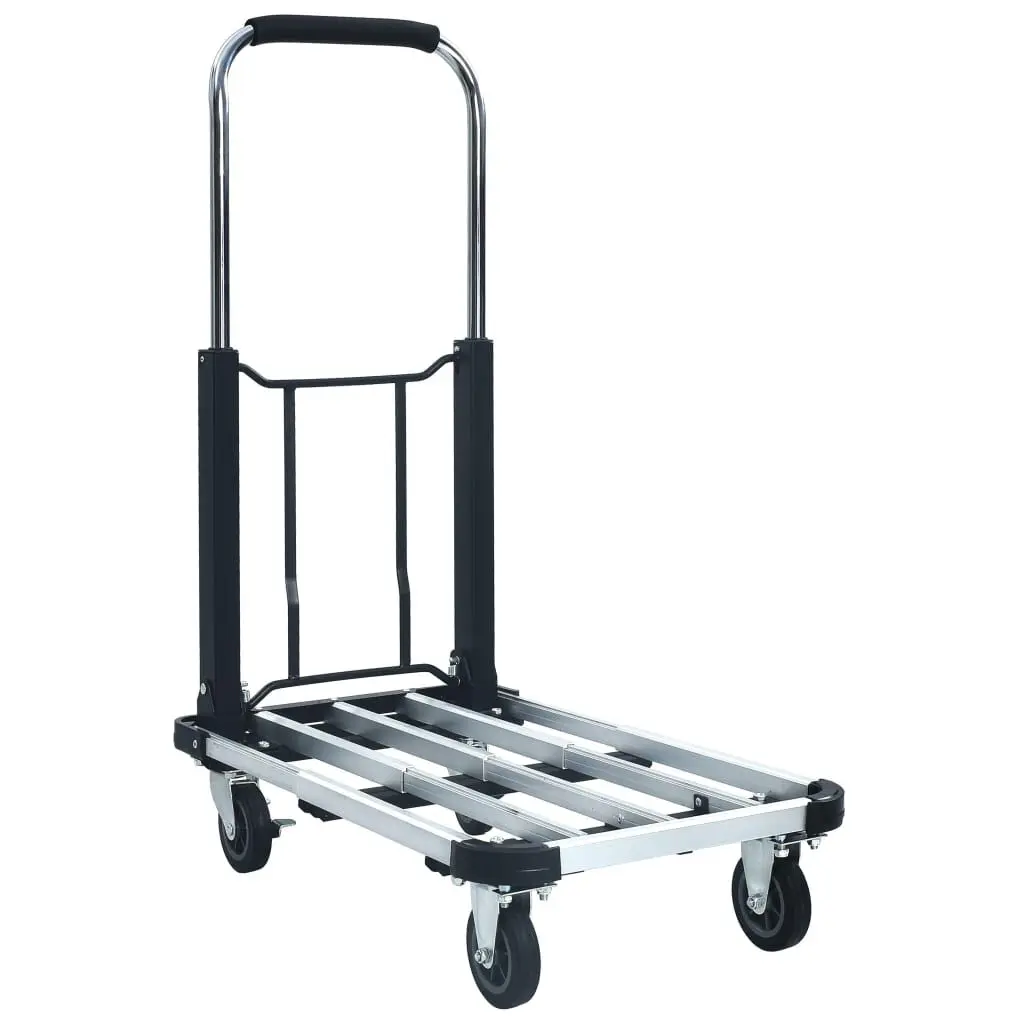 Foldable Transport Trolley 330.7 Lbs Capacity Aluminum Silver Cart