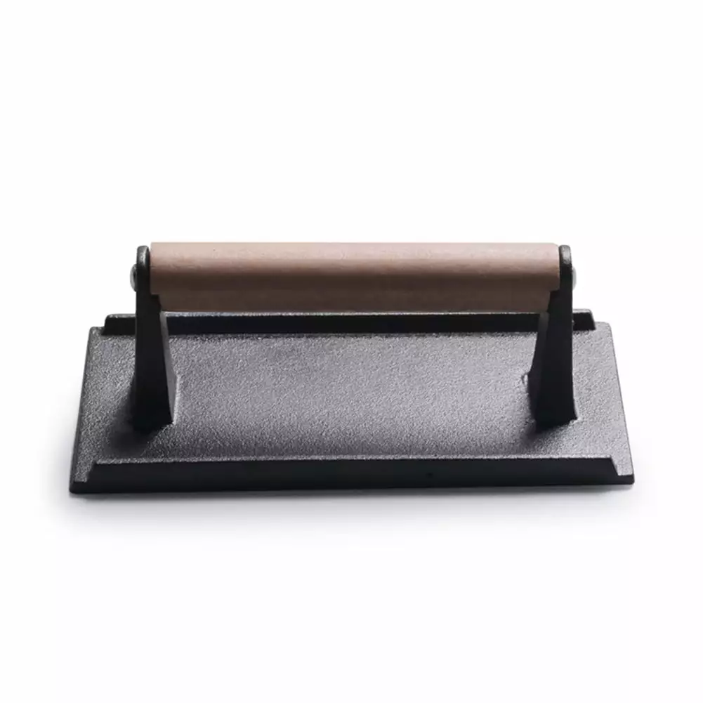 Farfi Kitchen Utility Wooden Handles Food Grill Cast Iron Steak Weight Bacon Press