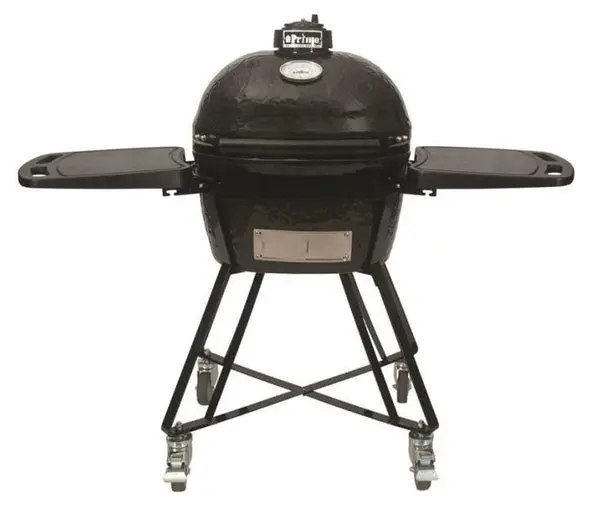 Primo 7400 Oval JR 200 All--One Ceramic Grill, 13.5" x 18.5" - Compact Outdoor Grill and Smoker