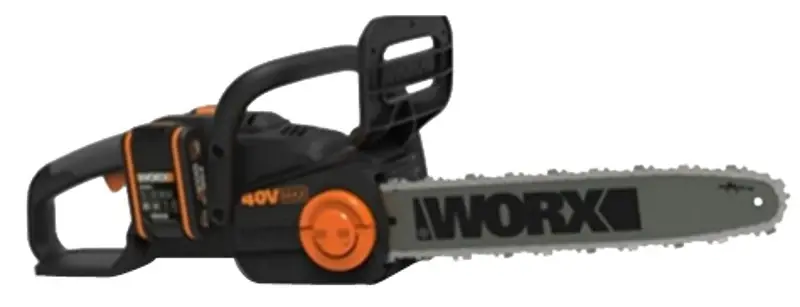 Worx WG385 Wireless Chainsaw, Tool Only, 4 Ah, 40 V, Lithium-Ion, 16 L Bar, 3/8 Pitch, Front, Rear Handle