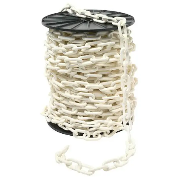Easy Gardener 982 White Plastic Reeled Chain #2 125 Feet Decorative Use