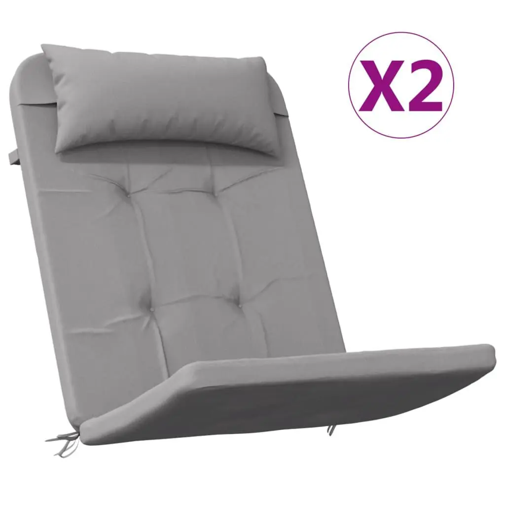 Adirondack Chair Cushions 2 pcs Gray Oxford Fabric Outdoor Seat Pads