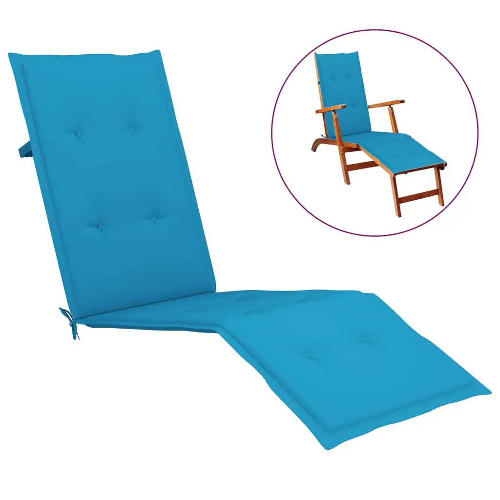 Blue Deck Chair Cushion (29.5+41.3)x19.7x1.6 Inches Outdoor