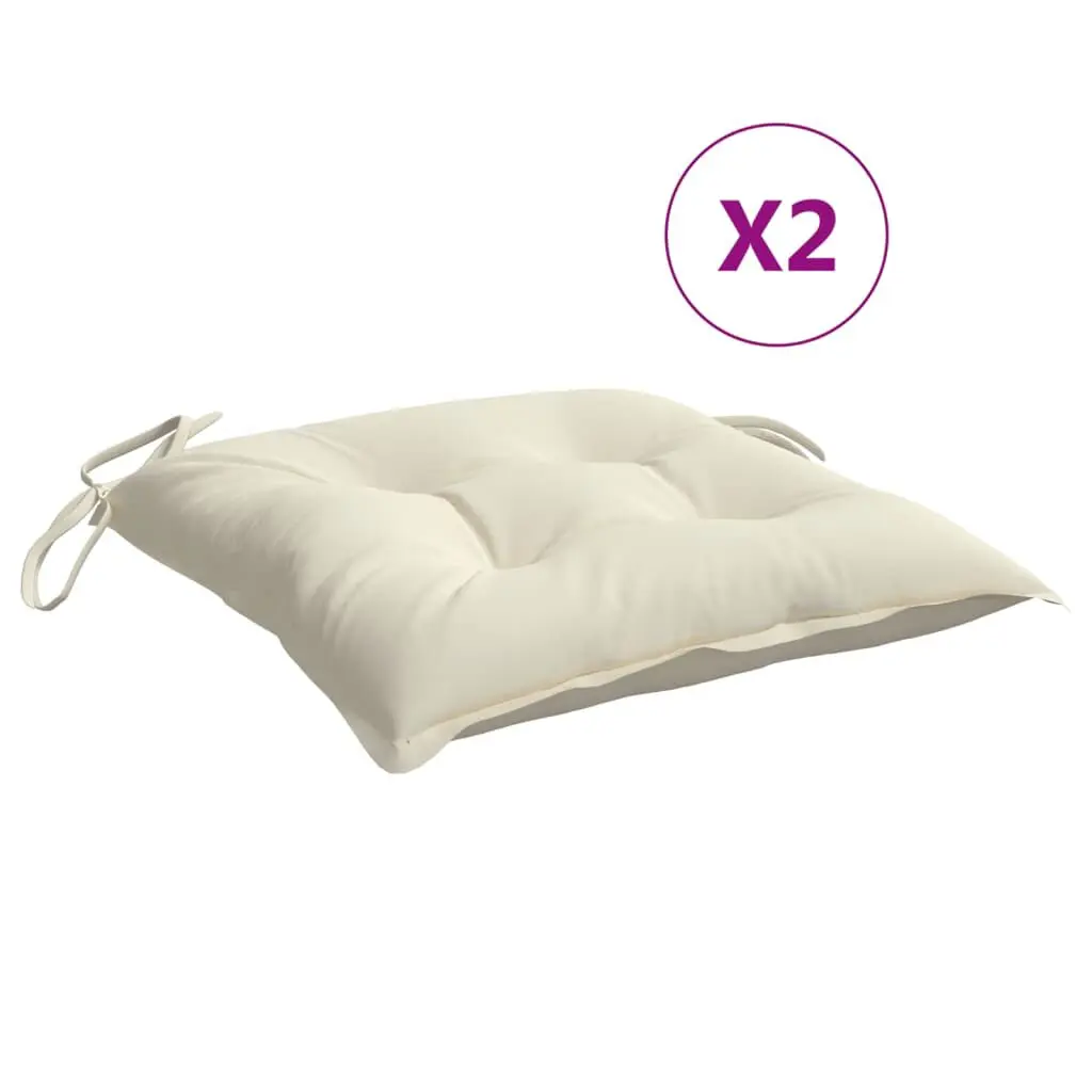 Chair Cushions 2 Pack Cream White 19.7x19.7x2.8 Inches Oxford Fabric Seat Pads