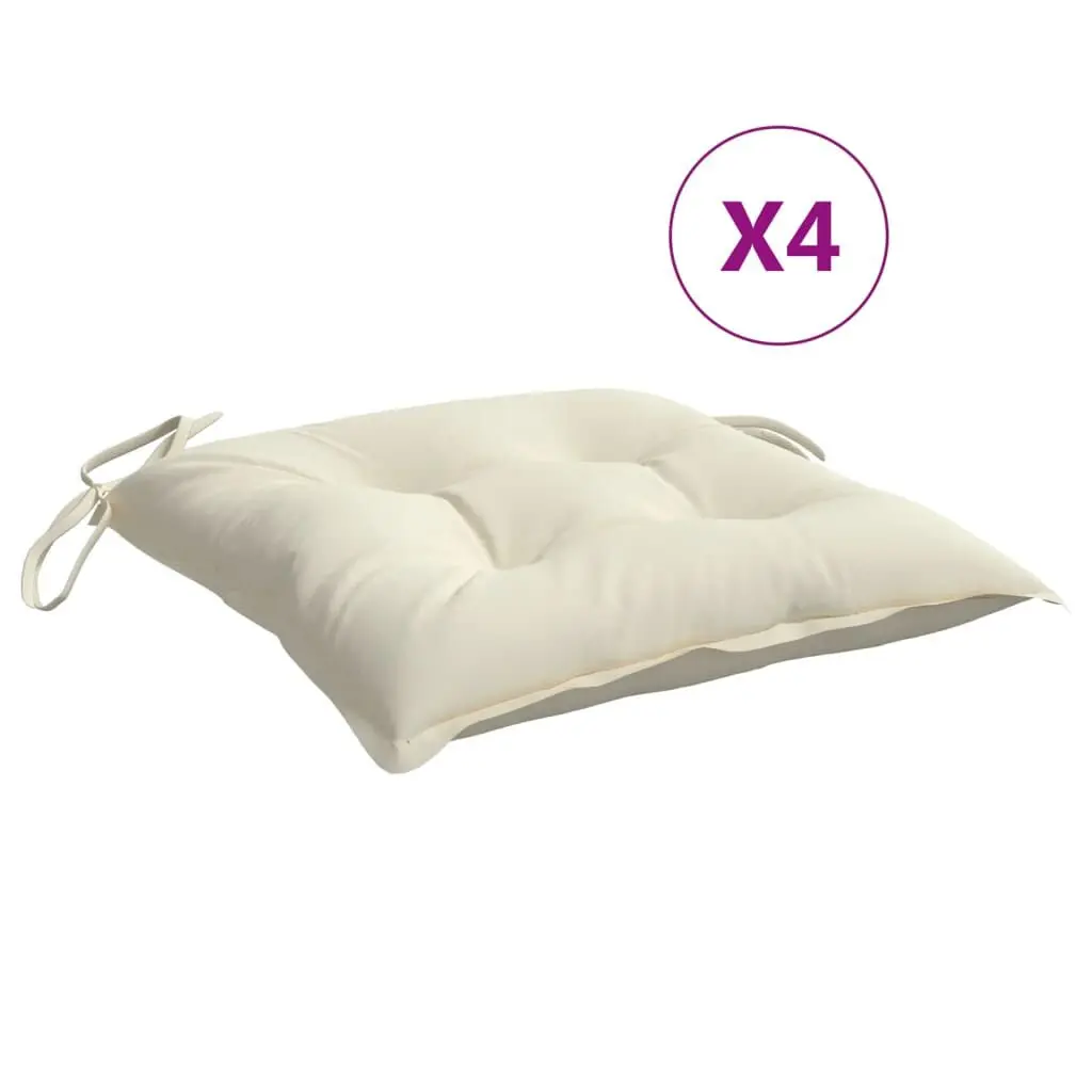 Chair Cushions 4 pcs Cream White 15.7x15.7x2.8 Inches Oxford Fabric